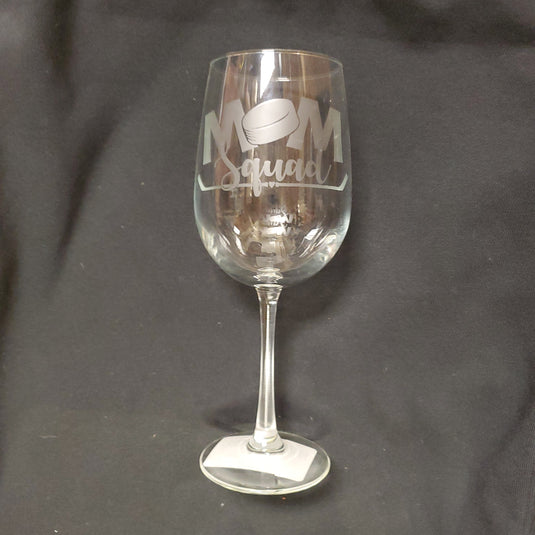 Hockey Mom 9 Inch Wine Glass