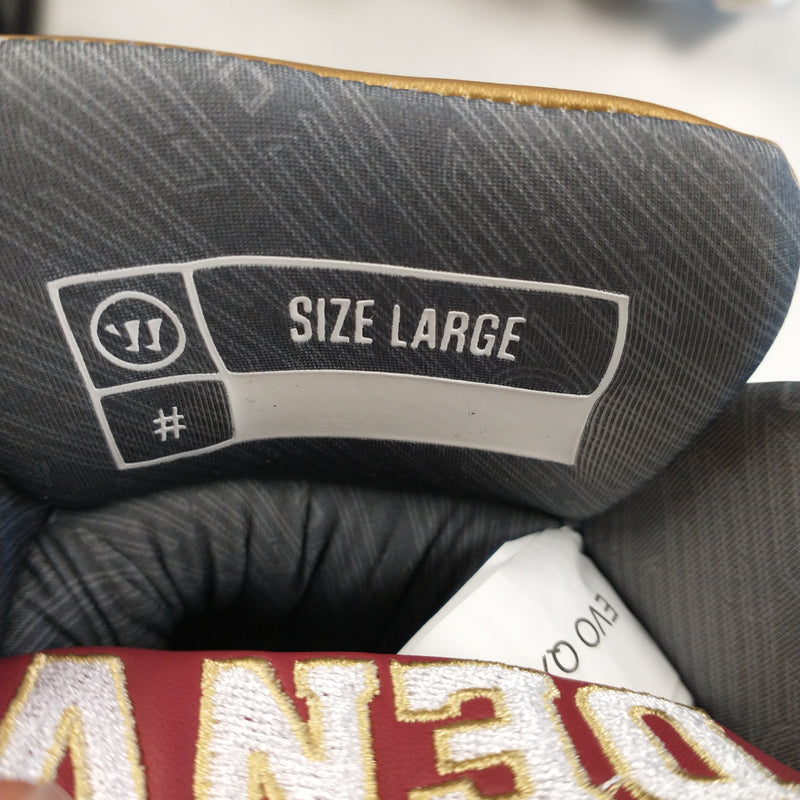 Load image into Gallery viewer, Warrior EVO QX sample custom DU Lacrosse Gloves size Large NEW
