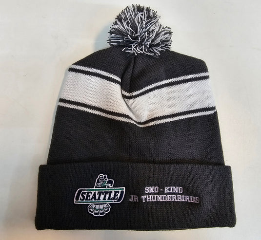 Sno-King Jr Thunderbirds 2 Color Pom Knit Beanie