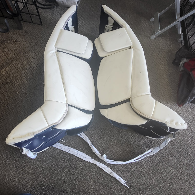 Load image into Gallery viewer, Used CCM Axis 1.9 goalie leg pads size senior 34" + 1"
