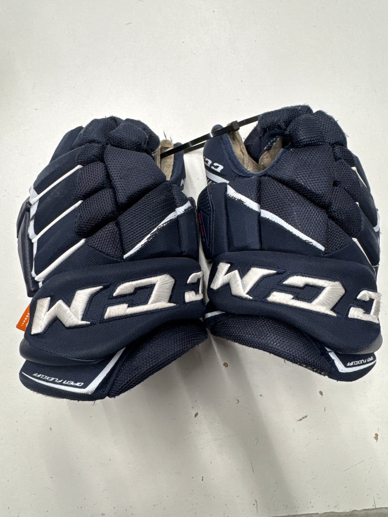 Load image into Gallery viewer, Used CCM Jetspeed FT1 12" Navy Hockey Gloves

