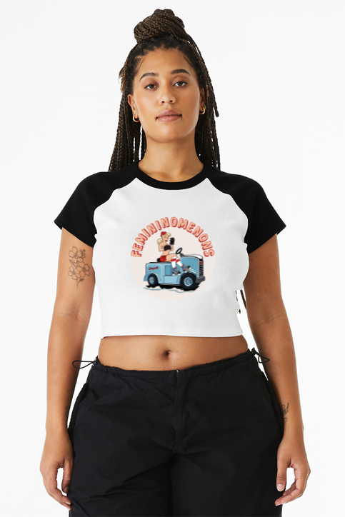 Load image into Gallery viewer, Femininomenons Women's Raglan Cropped T-Shirt
