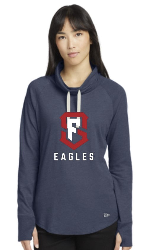 SF Eagles New Era Women's Sueded Cotton Blend Cowl Tee