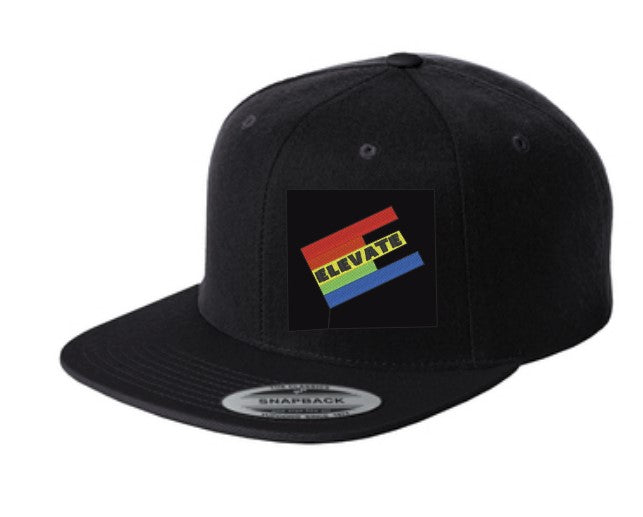 Load image into Gallery viewer, Elevate Rainbow Logo Pride Flat Bill Snapback Cap

