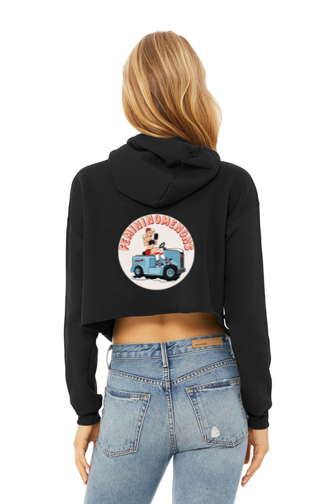 Load image into Gallery viewer, Femininomenons Double Logo Women's Cropped Sponge Fleece Cropped Hoodie
