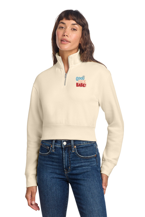 Load image into Gallery viewer, Femininomenons Double Logo Women's Cropped V.I.T. 1/2 Zip Fleece
