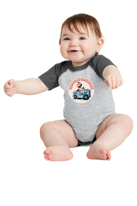 Load image into Gallery viewer, Femininomenons Infant Baseball Jersey Bodysuit
