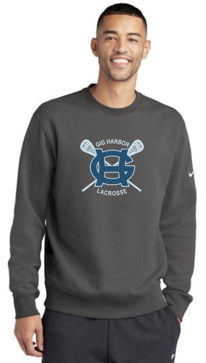 GH Lacrosse Nike Club Fleece Crewneck (Crossing Sticks Logo)