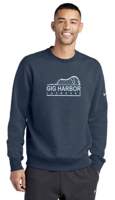 GH Lacrosse Nike Club Fleece Crewneck (Side Stick Logo)