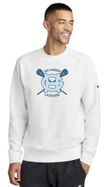 GH Lacrosse Nike Club Fleece Crewneck (Crossing Sticks Logo)