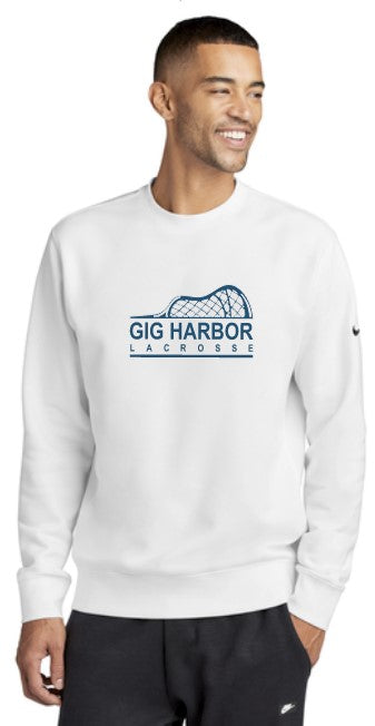GH Lacrosse Nike Club Fleece Crewneck (Side Stick Logo)