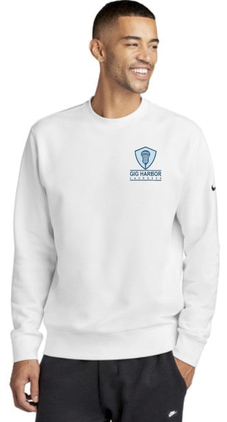 GH Lacrosse Nike Club Fleece Crewneck (Small Shield Logo)
