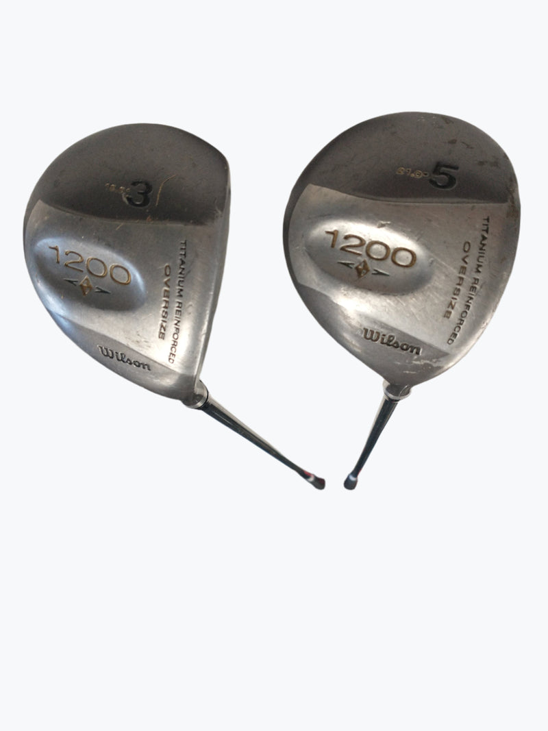 Load image into Gallery viewer, Used Wilson 1200 Oversized Steel Shaft Iron Set 4-8 RH 3 &amp; 5 Wood &amp; 100% carbon graphite 3 &amp; 5 Wood
