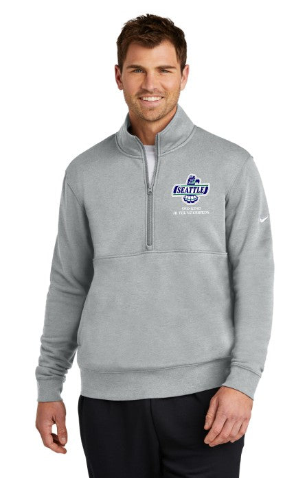 Load image into Gallery viewer, Sno-King Jr Thunderbirds Nike men's Club Fleece Sleeve Swoosh 1/2-Zip
