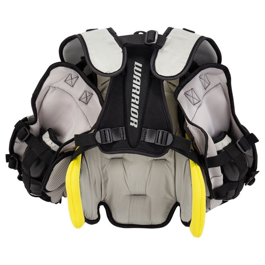 New Warrior Ritual X3 E Grey/Black/Yellow Int. M/L Hockey Goalie Chest