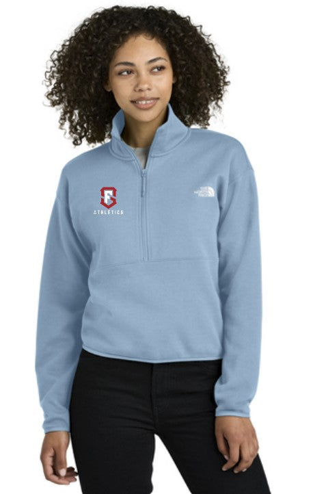 Load image into Gallery viewer, SF Eagles North Face Women’s Double-Knit 1/2-Zip Fleece
