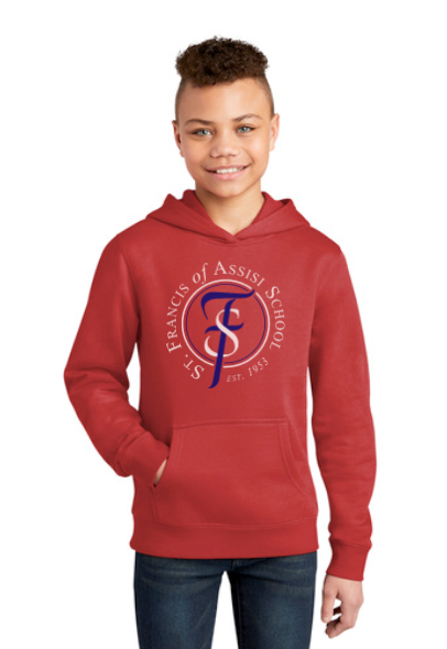 Load image into Gallery viewer, St Francis of Assisi School Youth Fleece Hoodie
