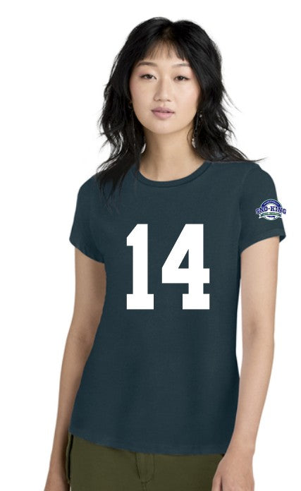 Sno-King Girls Navy Tshirt Front Number