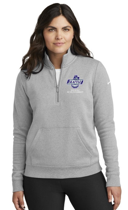Load image into Gallery viewer, Sno-King Jr Thunderbirds Nike Women's Club Fleece Sleeve Swoosh 1/2-Zip
