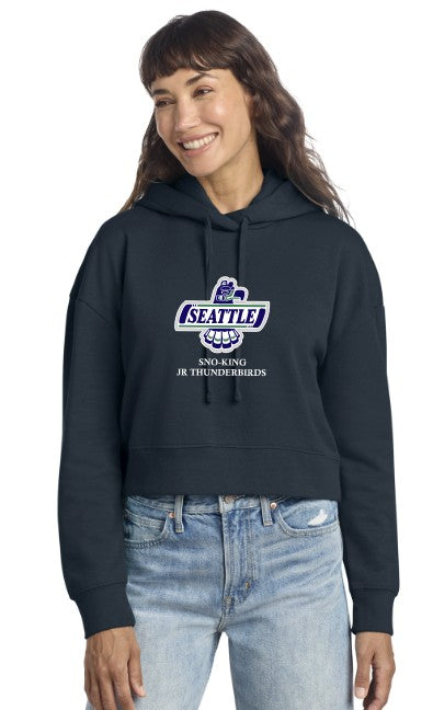 Load image into Gallery viewer, Sno-King Jr Thunderbirds Women's Crop Fleece Hoodie
