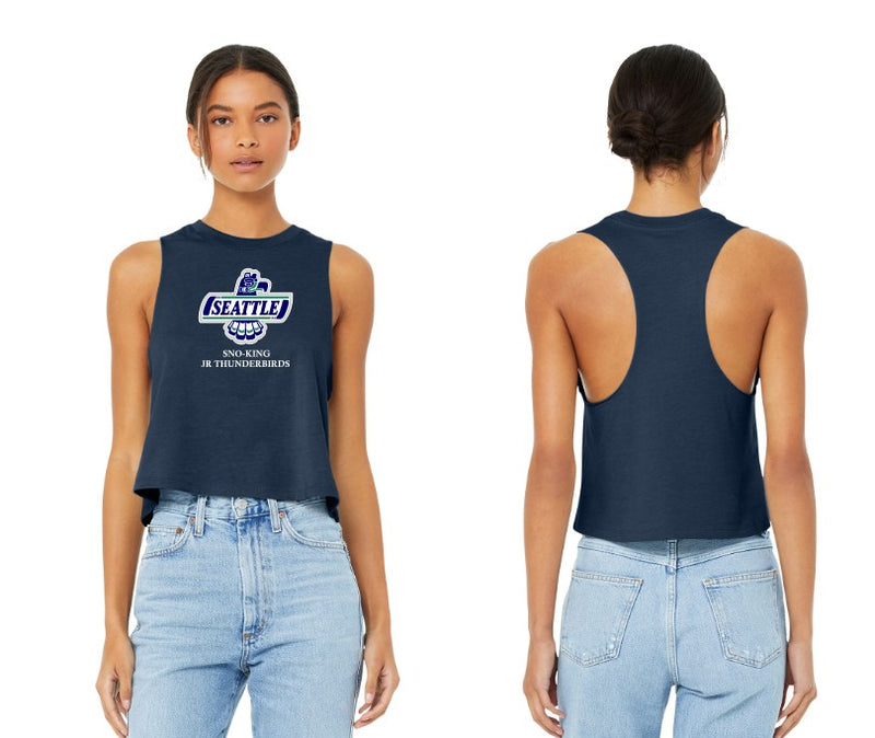 Load image into Gallery viewer, Sno-King Jr Thunderbirds Women’s Racerback Cropped Tank
