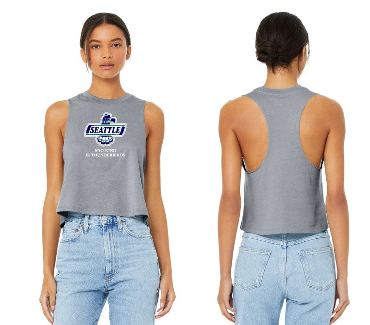 Load image into Gallery viewer, Sno-King Jr Thunderbirds Women’s Racerback Cropped Tank
