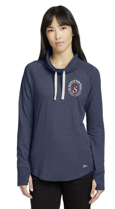 Load image into Gallery viewer, St Francis of Assisi School New Era Women's Sueded Cotton Blend Cowl Tee

