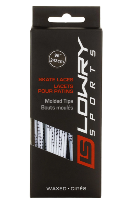 Lowry White/Black Lace Length 72" New Hockey Laces Waxed