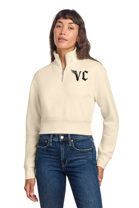 Load image into Gallery viewer, Vulture Culture Double Logo Women's V.I.T. Cropped ½ Zip

