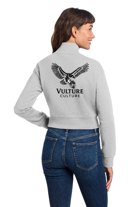 Load image into Gallery viewer, Vulture Culture Double Logo Women's V.I.T. Cropped ½ Zip

