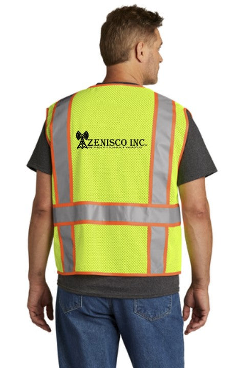 Load image into Gallery viewer, Zenisco Inc ANSI 107 Class 2 Mesh Zippered Two-Tone Vest
