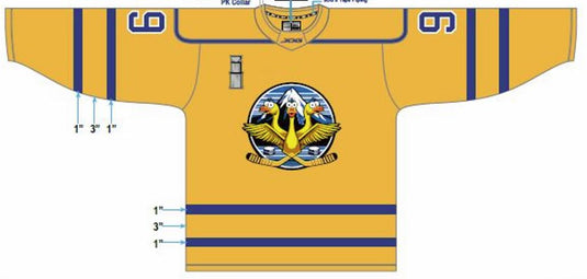 Cluster Pucks Cut N Sew Varsity Gold Jersey