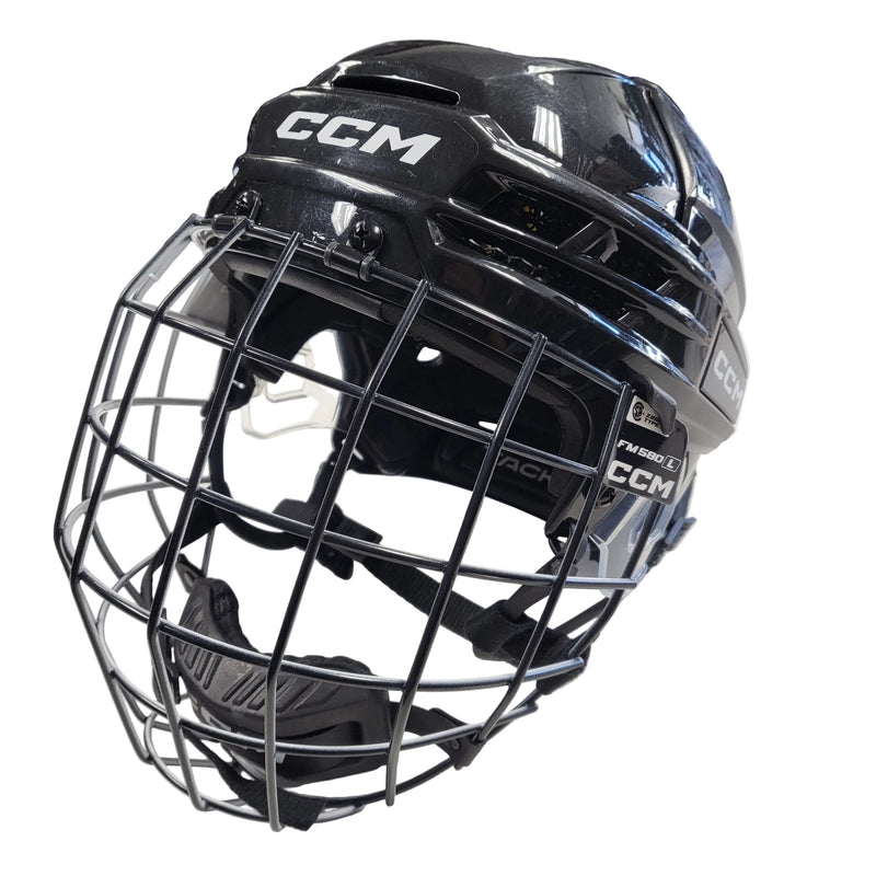 Load image into Gallery viewer, Slightly Used CCM Tacks 720 Large Black Helmet Combo
