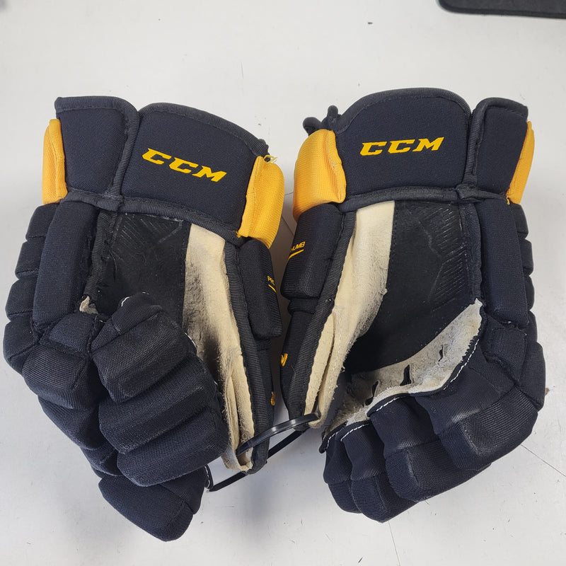 Load image into Gallery viewer, Used CCM 4R Lite Black/Gold Hockey Gloves 14"
