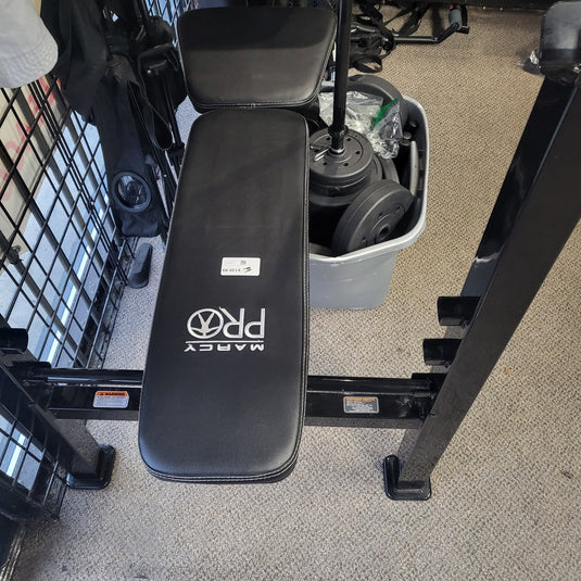 Marcy Pro Weight Lifting  Bench With Bar And Weights