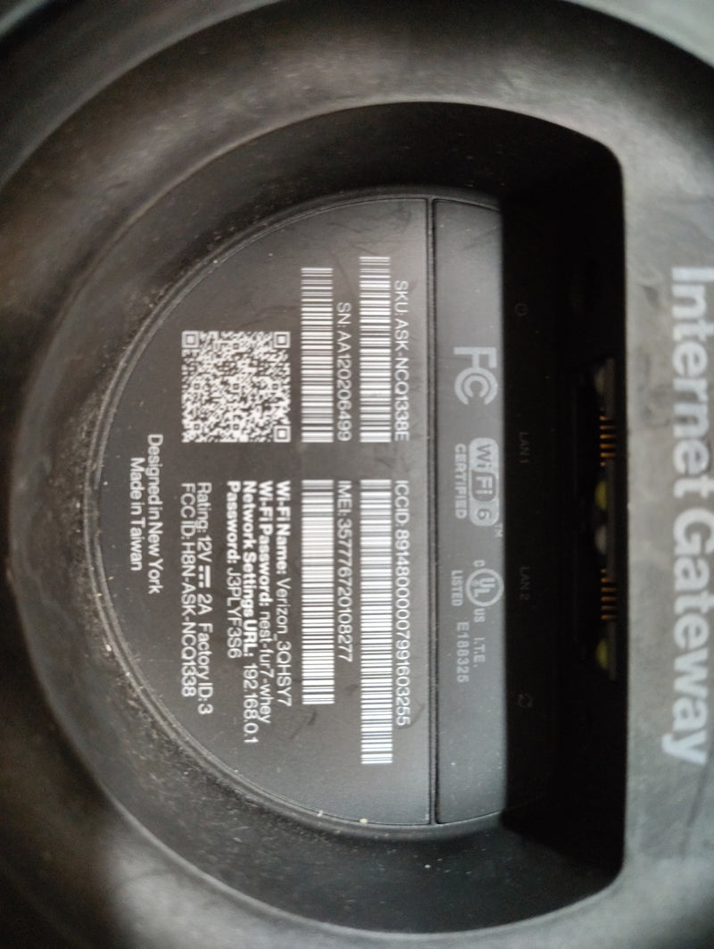 Load image into Gallery viewer, Verizon 5G Internet Gateway Router WIFI Hotspot ASK-NCQ1338 w/power cable
