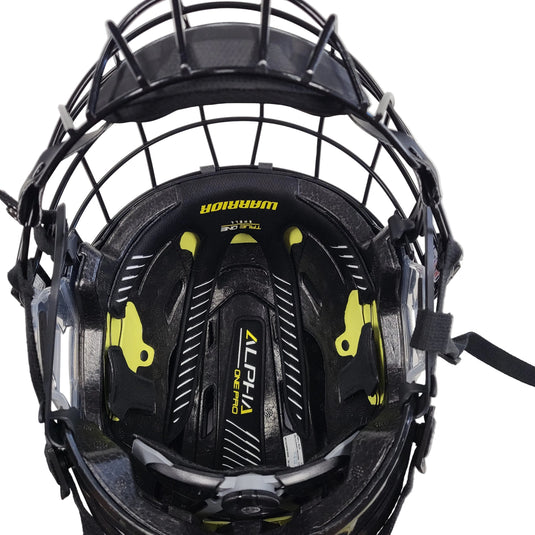Used Warrior Alpha One Pro Black Lg Hockey Helmet Combo