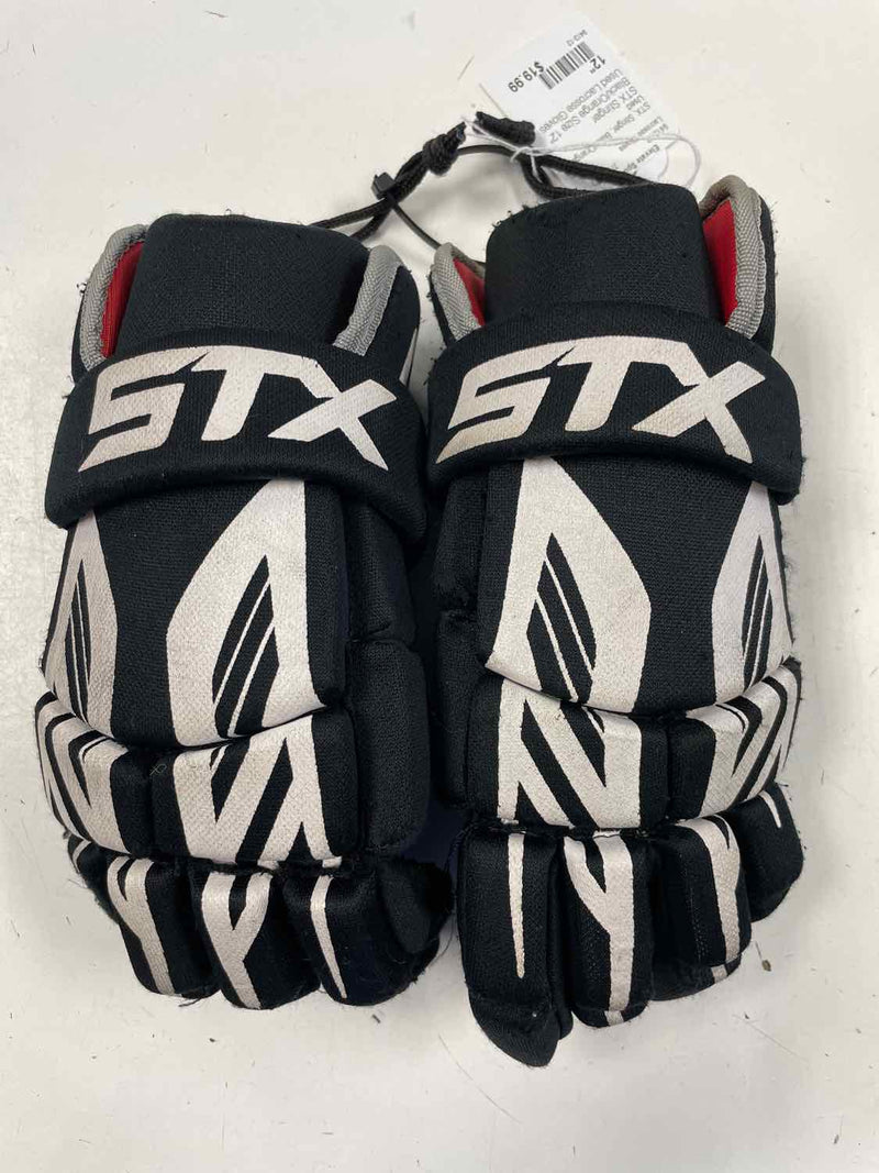 Load image into Gallery viewer, STX Stinger Black/Orange Size 12" Used Lacrosse Gloves
