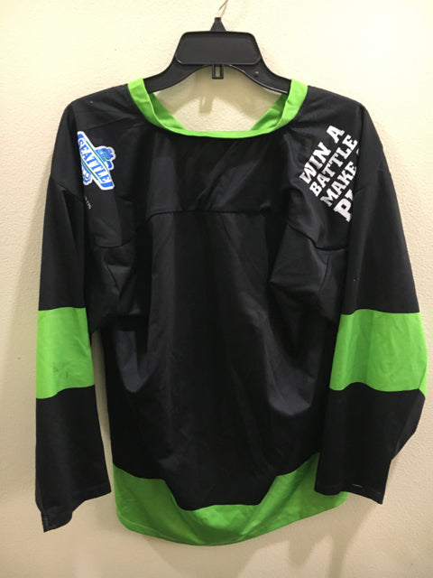 Load image into Gallery viewer, Used Sno-King Offensive Skills Camp Black/Green Youth XL Hockey Player Jersey

