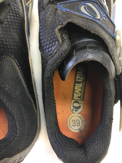 Load image into Gallery viewer, Used Pearl Izumi Black/Blue Sr 39 / 6.5 Road Biking Shoes

