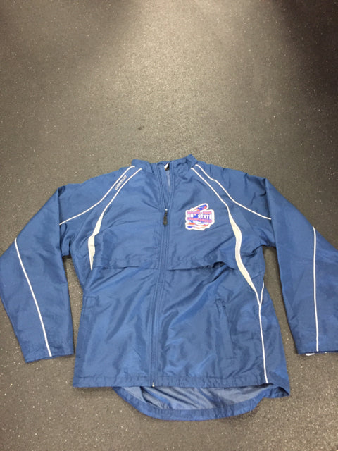 Load image into Gallery viewer, Warrior Used Navy Sr Size Specific 2XL Warmup Track Jacket
