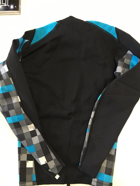 Load image into Gallery viewer, Hurley Used Black/Blue/Gray Sr Size Specific XS Wetshirt
