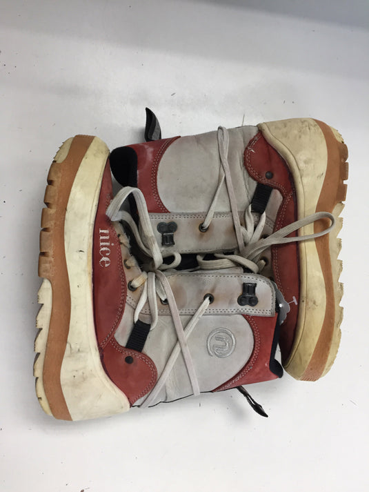 Nice Grey/Red Sr. Size Specific 7 Used Snowboard Boots
