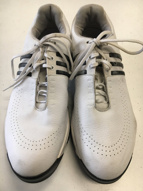 Load image into Gallery viewer, Adidas AdiWear White/Black Womens Size 8 Used Golf Shoes
