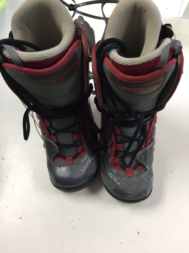 Load image into Gallery viewer, Salomon Dialogue Blue/Red Mens Size Specific 6.5 Used Snowboard Boots
