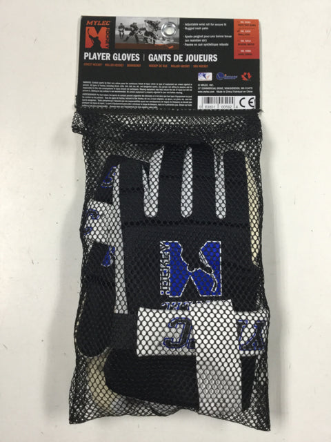 Mylec 592A Black/White Sr Small New Roller Hockey Gloves