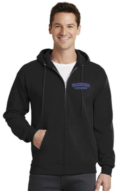 Warriors Lacrosse Adult Full Zip Cotton/Poly Hoodie