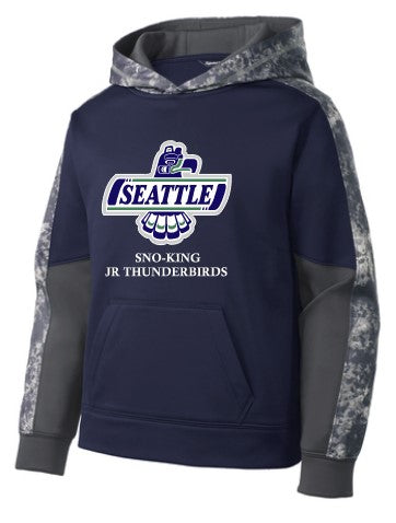Load image into Gallery viewer, Sno-King Jr Thunderbirds Navy/Camo Performance Hoodie
