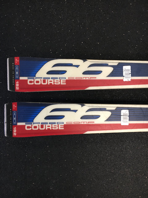 Load image into Gallery viewer, Used Dynastar Course Speed Comp 66 Red/Blue/White Downhill Skis w/Bindings
