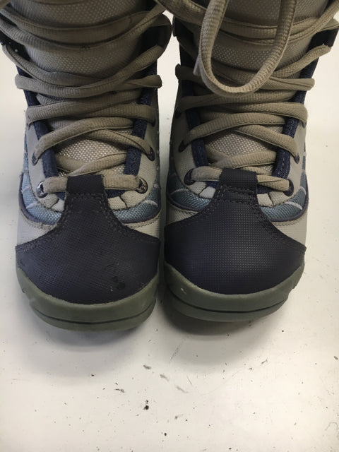 Used Burton MOTO Grey/Purple/Blue Womens Size 6 Snowboard Boots